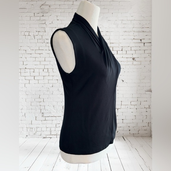 EUC Anthropologie Viola Draped Black Sleeveless Wrapped Shawl Neck Top Size XSP - Picture 6 of 15